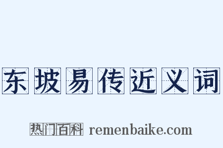 东坡易传近义词是什么意思的图片